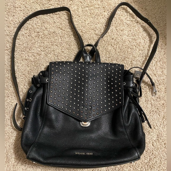 MICHAEL Michael Kors Handbags - MICHAEL Michael Kors Black Studded Backpack